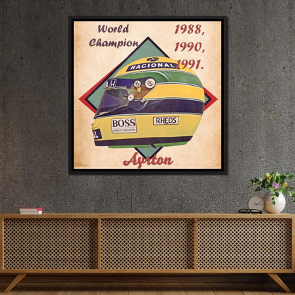 Ayrton Senna 1988 Helmet Canvas Wall Art