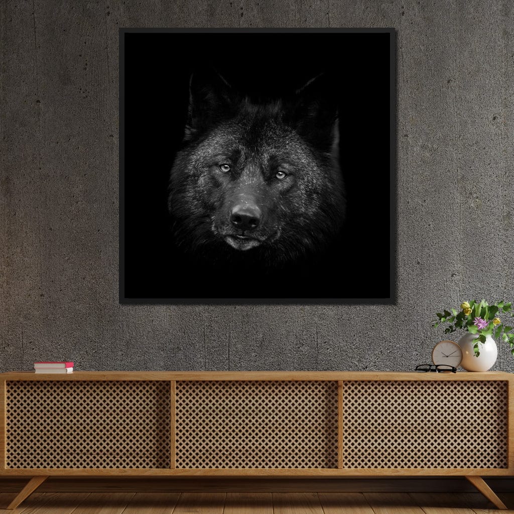 Black and White Wolf Canvas Wall Art
