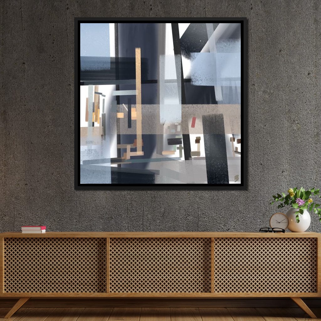 Glass and Tubular Steel Canvas Wall Art