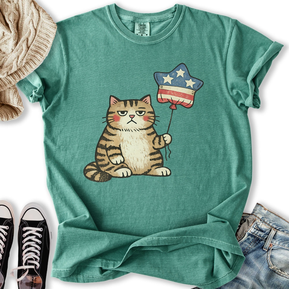 Unbothered Cat Patriot Relaxed Tee