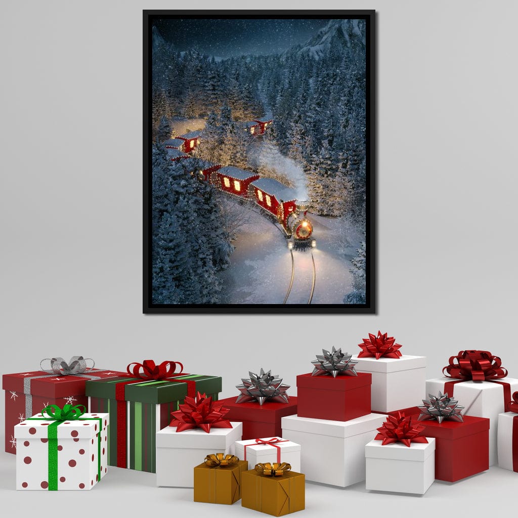 Christmas Train Canvas Wall Art