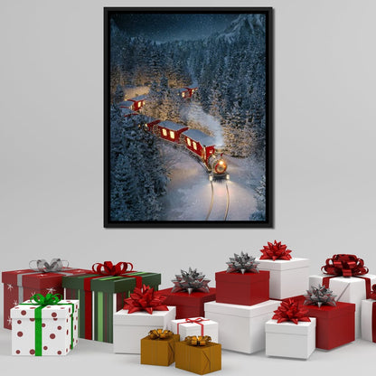 Christmas Train Canvas Wall Art