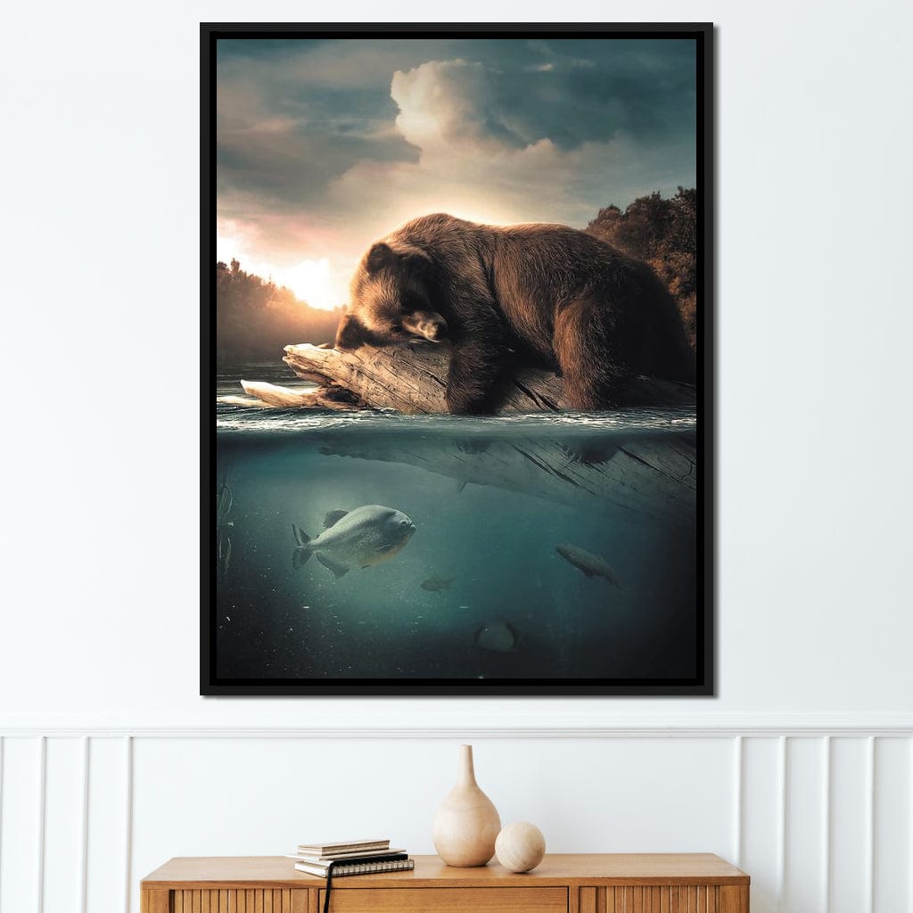 Floating Bear Canvas Wall Art