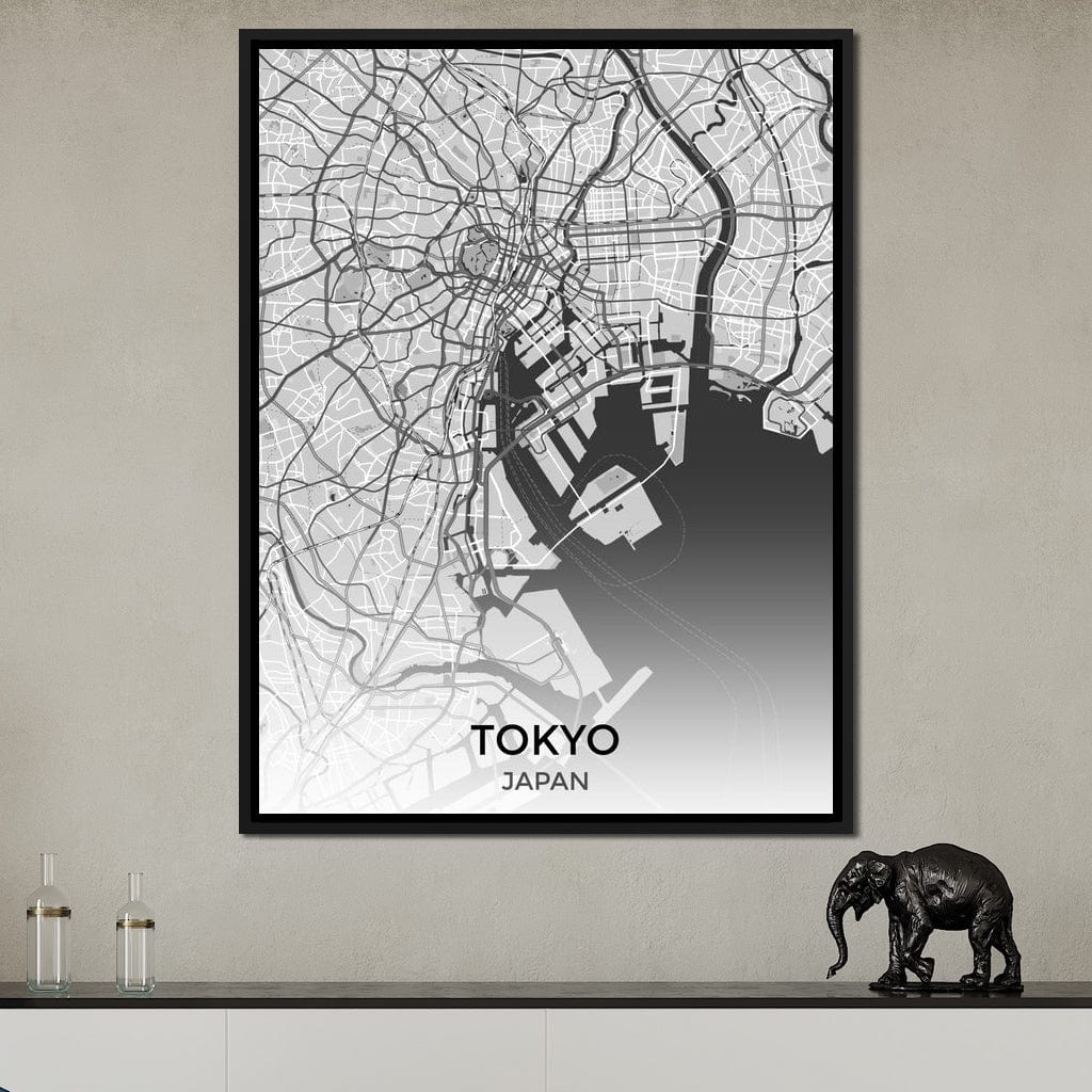 Map of Tokyo, Japan Canvas Wall Art