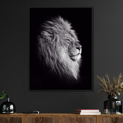 Black and White Lion King Canvas Wall Art