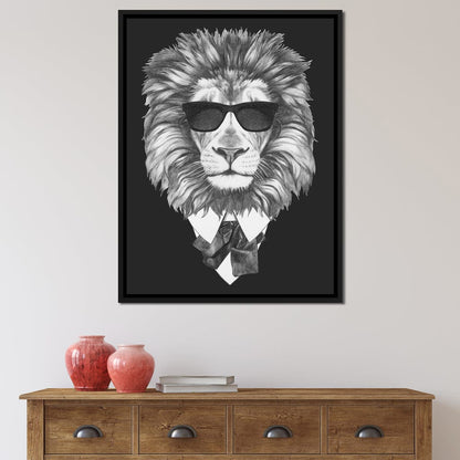 Dressed Up Lion Canvas Wall Art