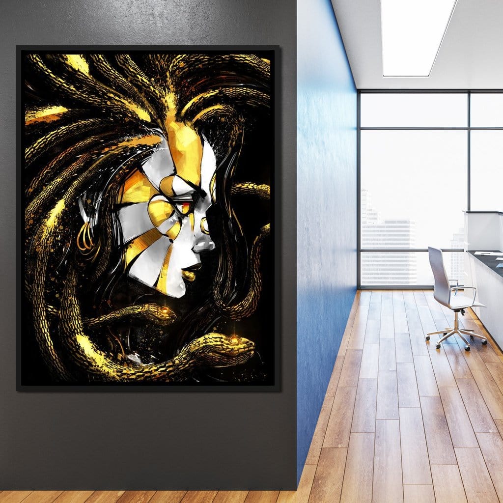 Golden Medusa Canvas Wall Art