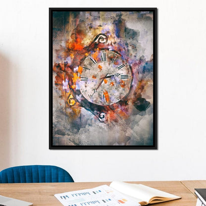 Time Clock Canvas Wall Art