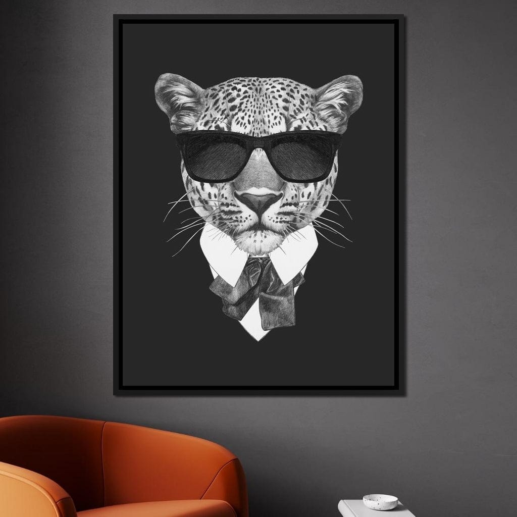 Dressed Up Leopard Canvas Wall Art