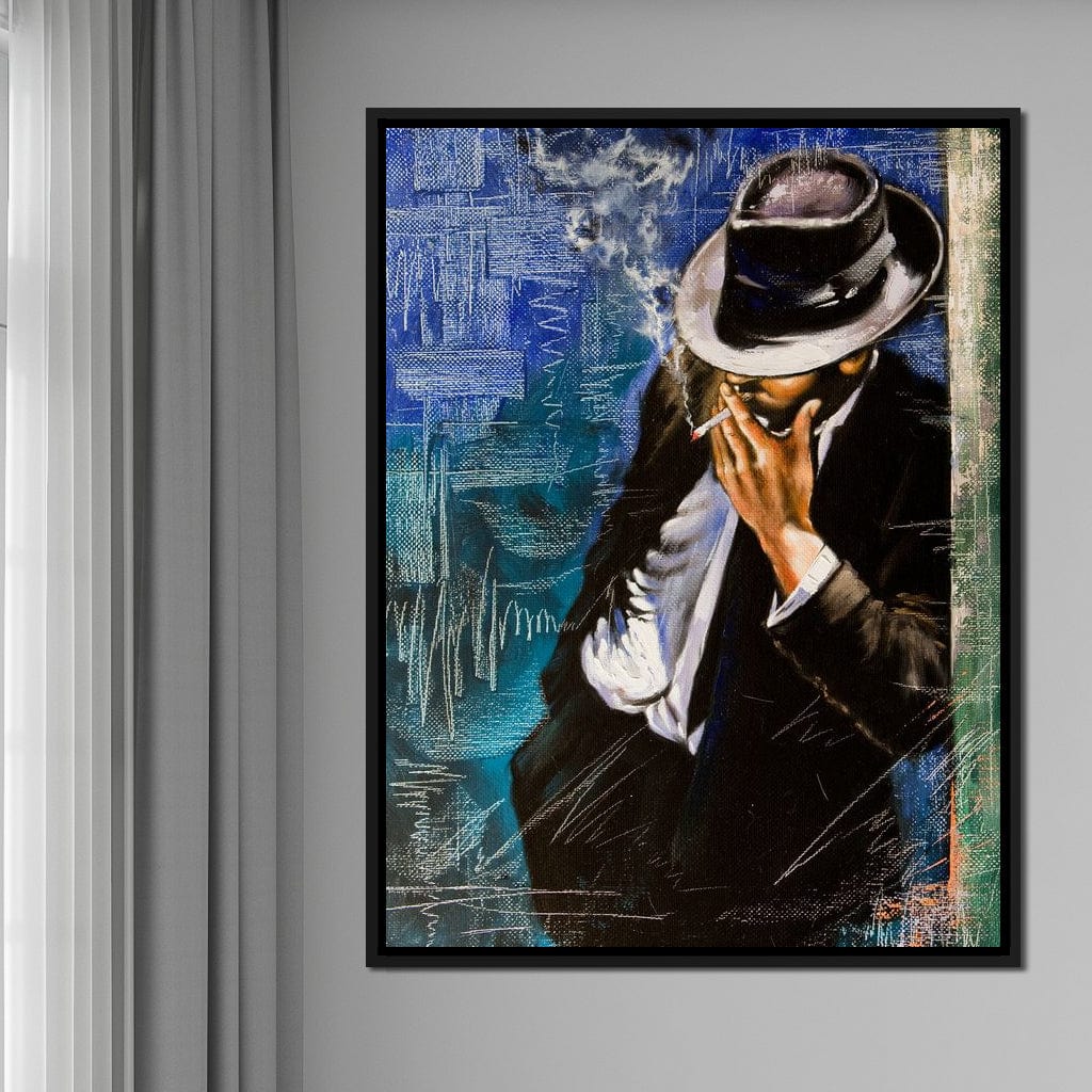 Smoking Man Canvas Wall Art
