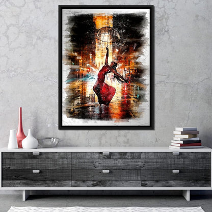 Rainy Night Dance Canvas Wall Art