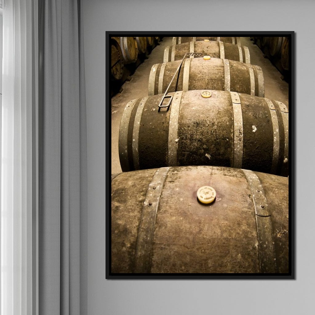Rusted Wine Barrels Canvas Wall Art