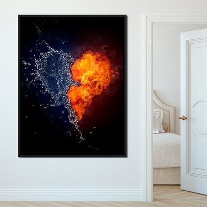 Fire and Water Love Canvas Wall Art