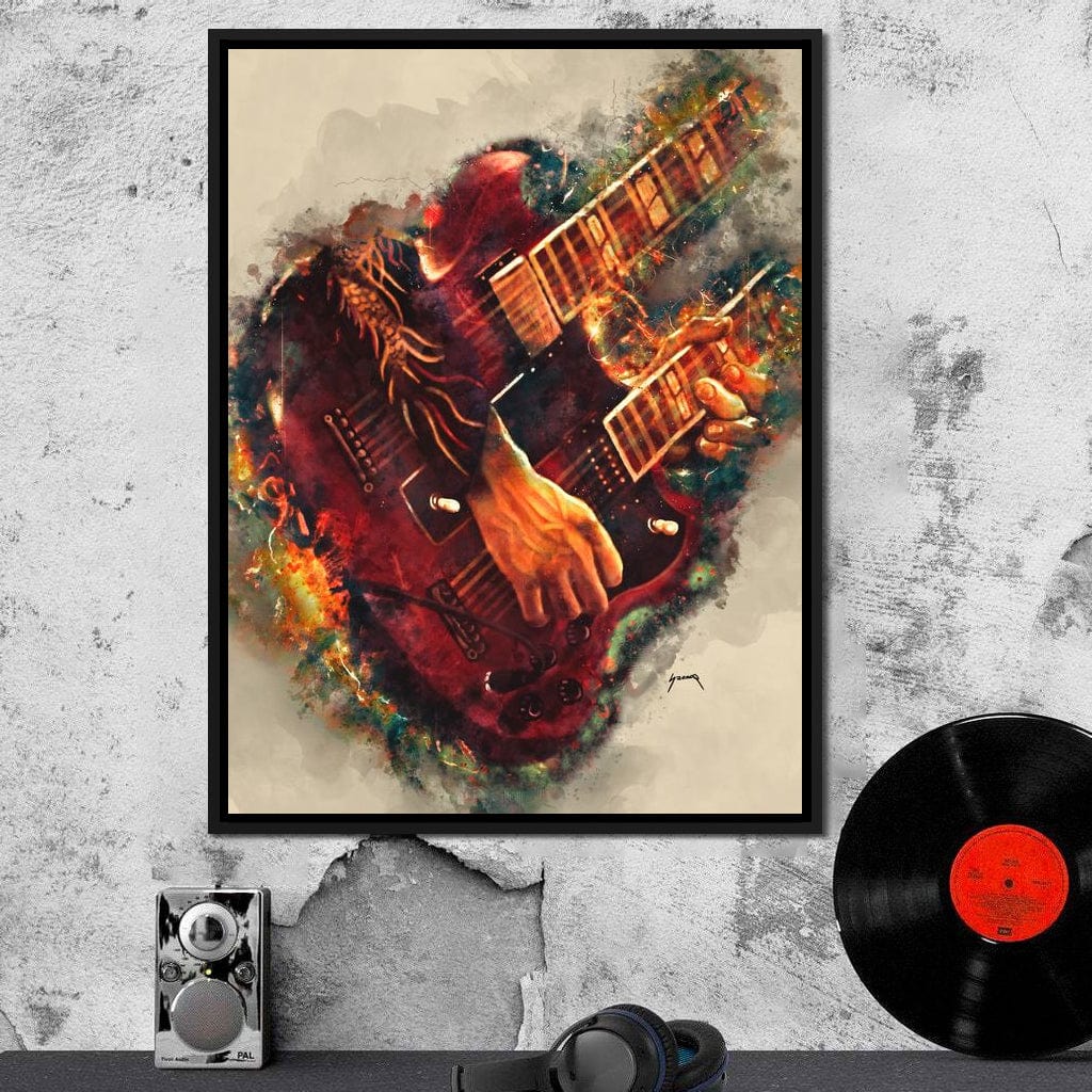 Jimmy Page's Electric Guitar Canvas Wall Art