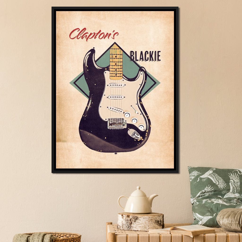 Eric Clapton's Blackie Guitar Retro Canvas Wall Art