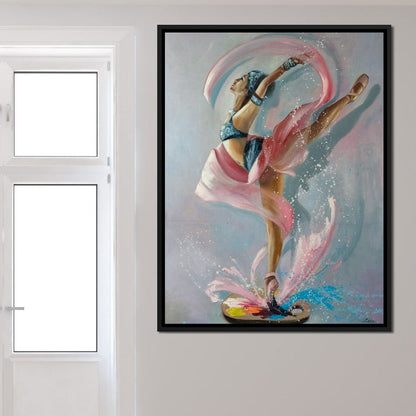 Ballet Dancer Artist Palette Canvas Wall Art