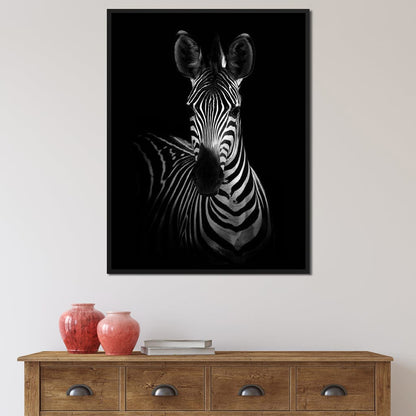 Black and White Zebra Canvas Wall Art