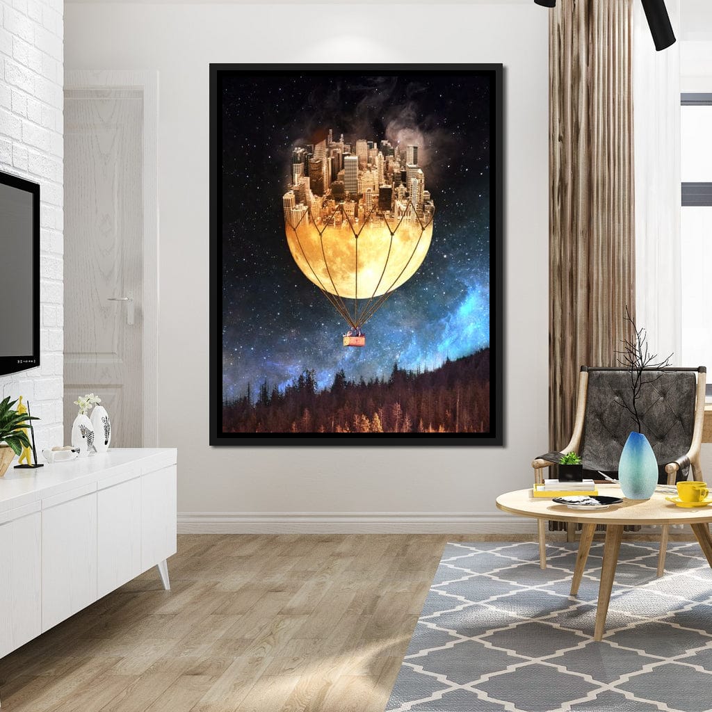 Moon Town Canvas Wall Art