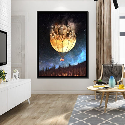 Moon Town Canvas Wall Art