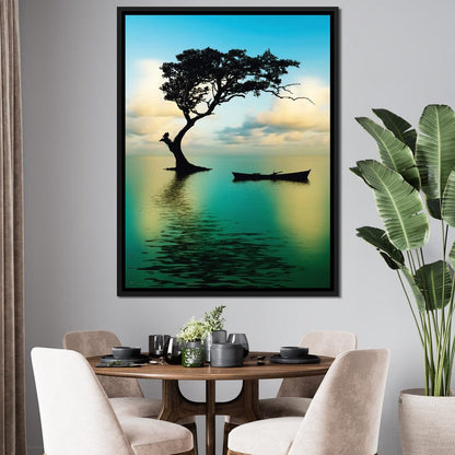 Cyan Tree Canvas Wall Art