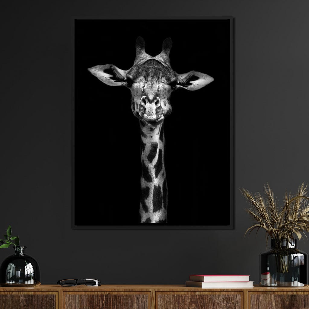 Black and White Giraffe Canvas Wall Art