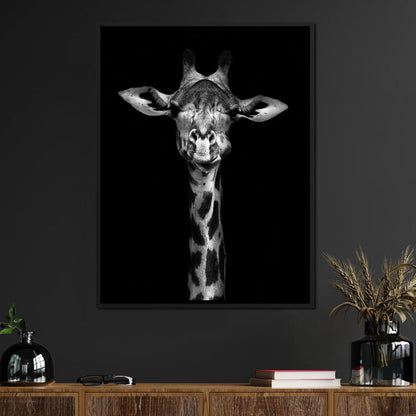 Black and White Giraffe Canvas Wall Art