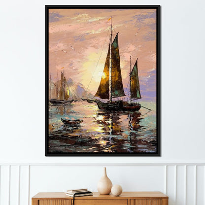 Spanish Sailing Boats Canvas Wall Art
