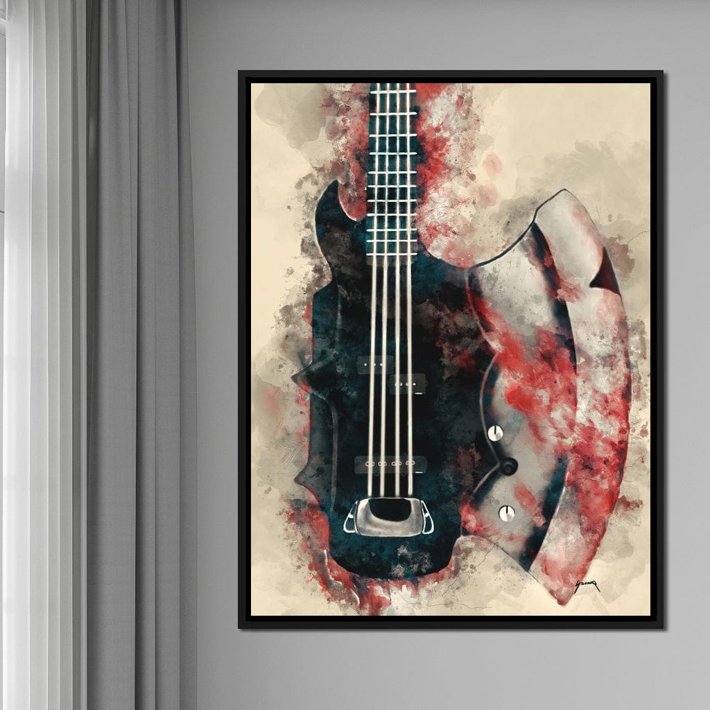 The Demon's Axe Bass Guitar Canvas Wall Art