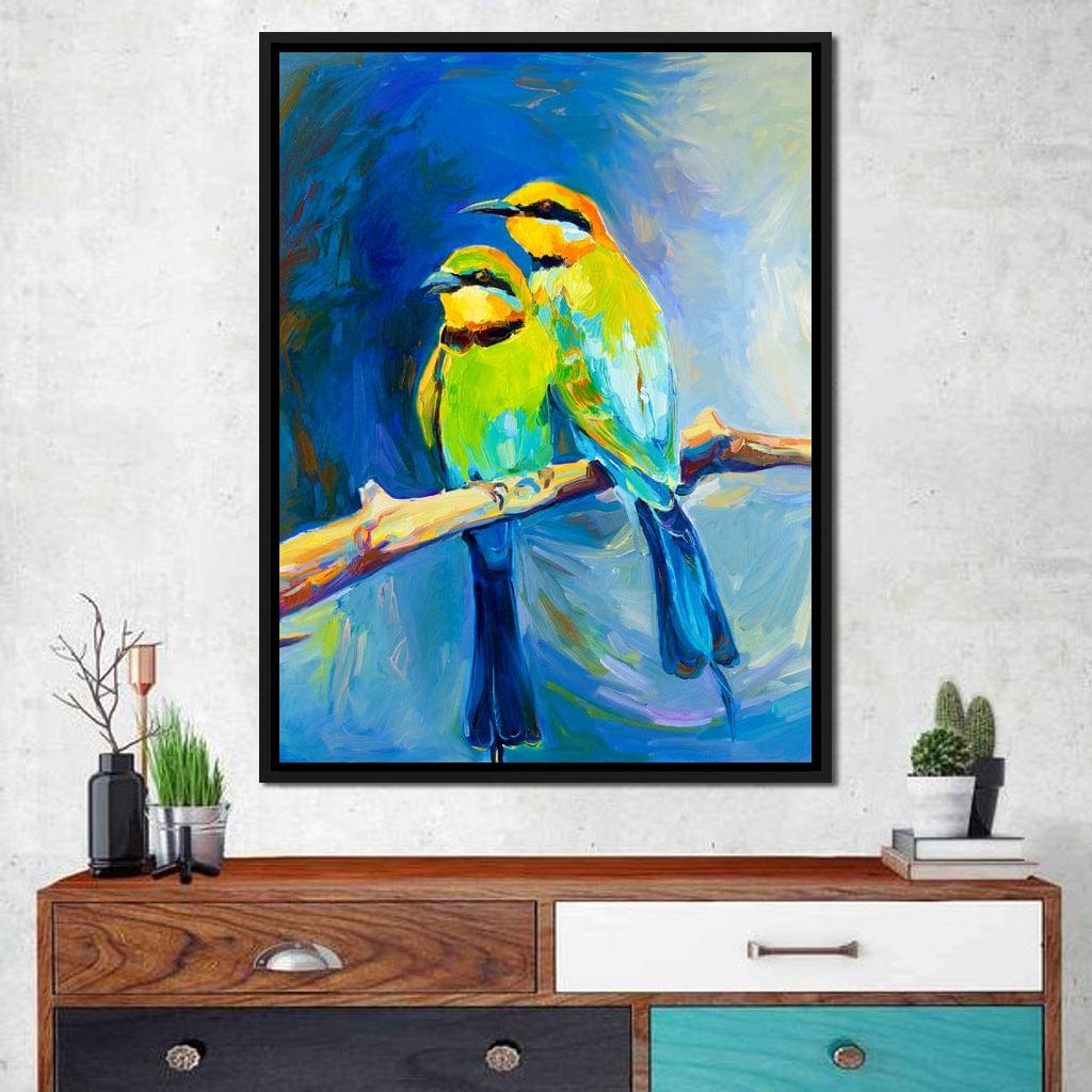 Blue Tailed Bee Eaters Canvas Wall Art