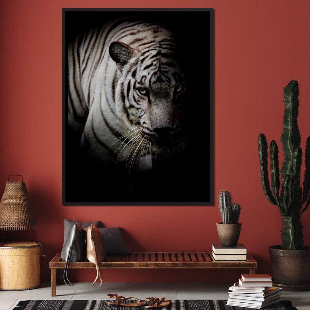 Black and White Tiger Canvas Wall Art