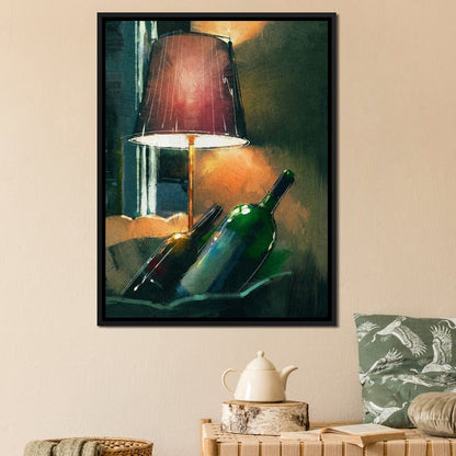 A Couple of Wine Bottles Canvas Wall Art
