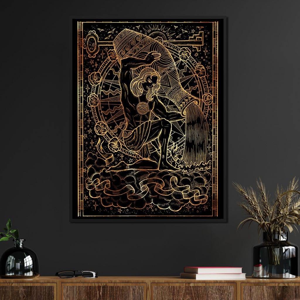 Zodiac sign Aquarius Canvas Wall Art