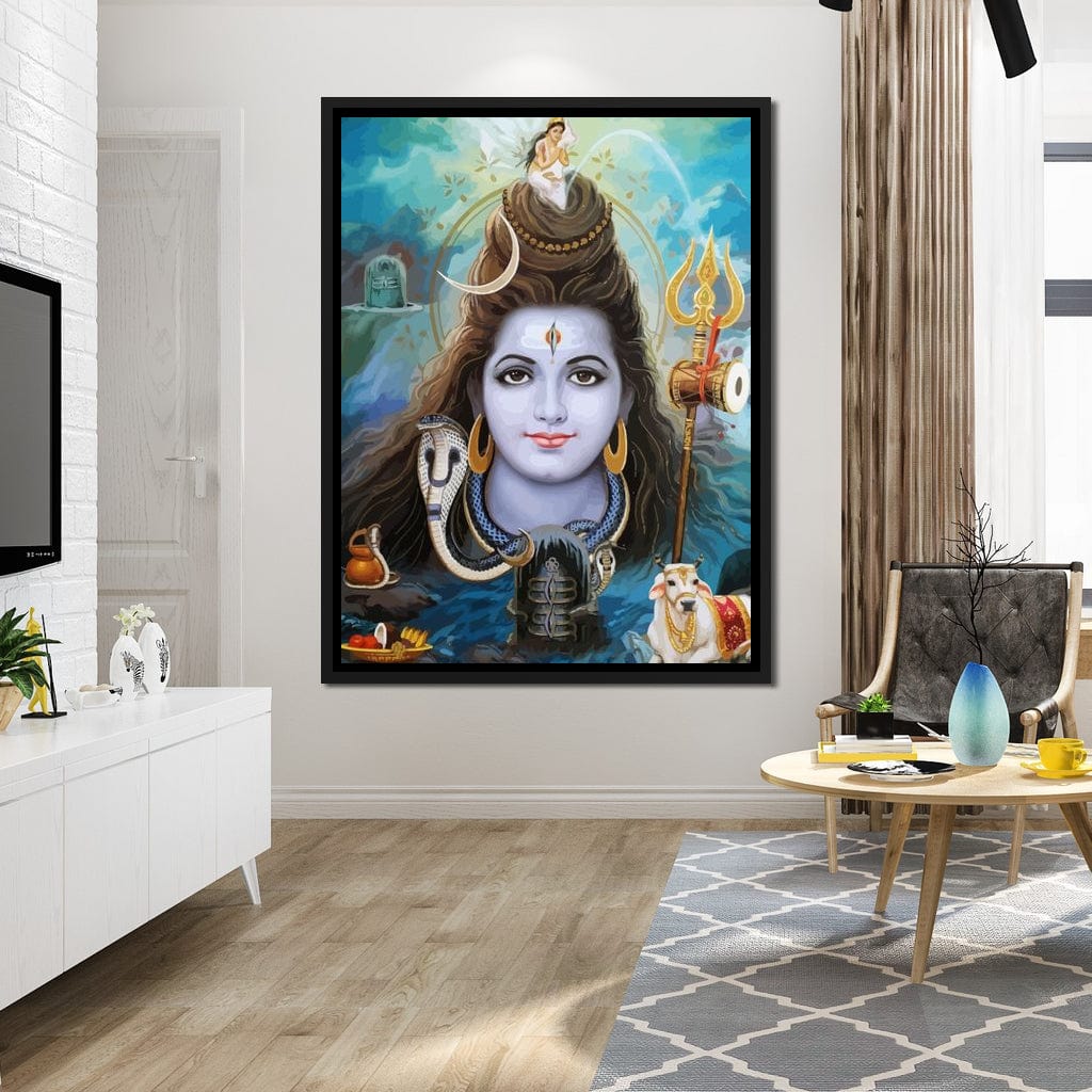 Lord Shiva Portrait Canvas Wall Art