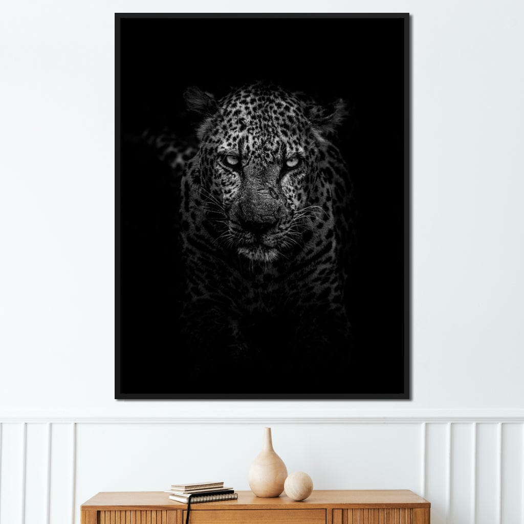 Leopard Black & White Canvas Wall Art