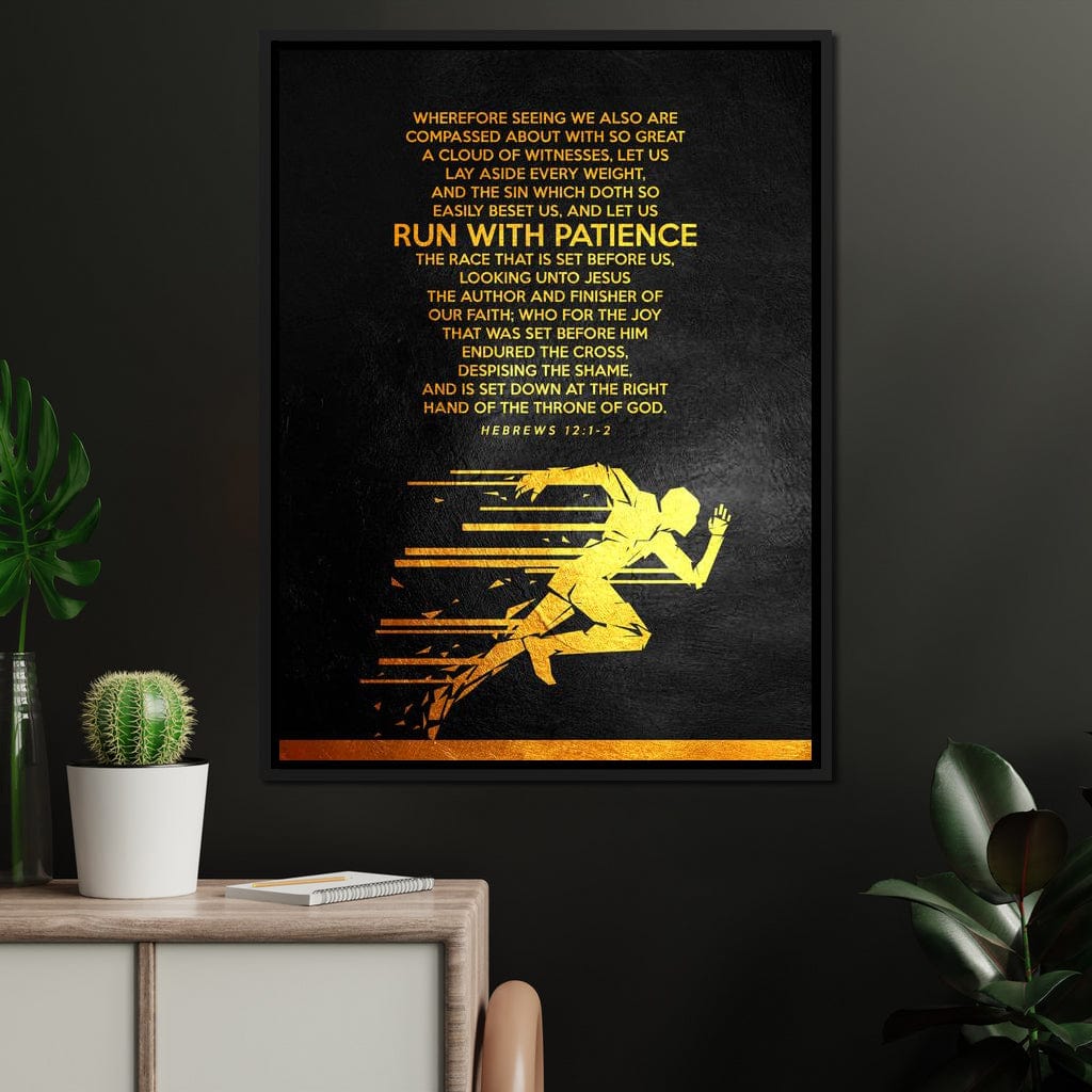 Hebrews 12:1-2 Canvas Wall Art