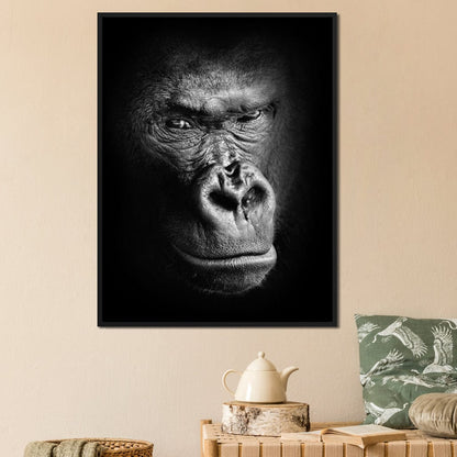 Black and White Gorilla Canvas Wall Art