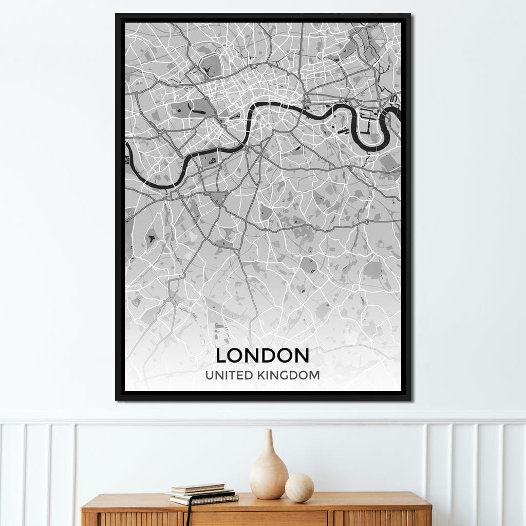 Map of London, UK Canvas Wall Art