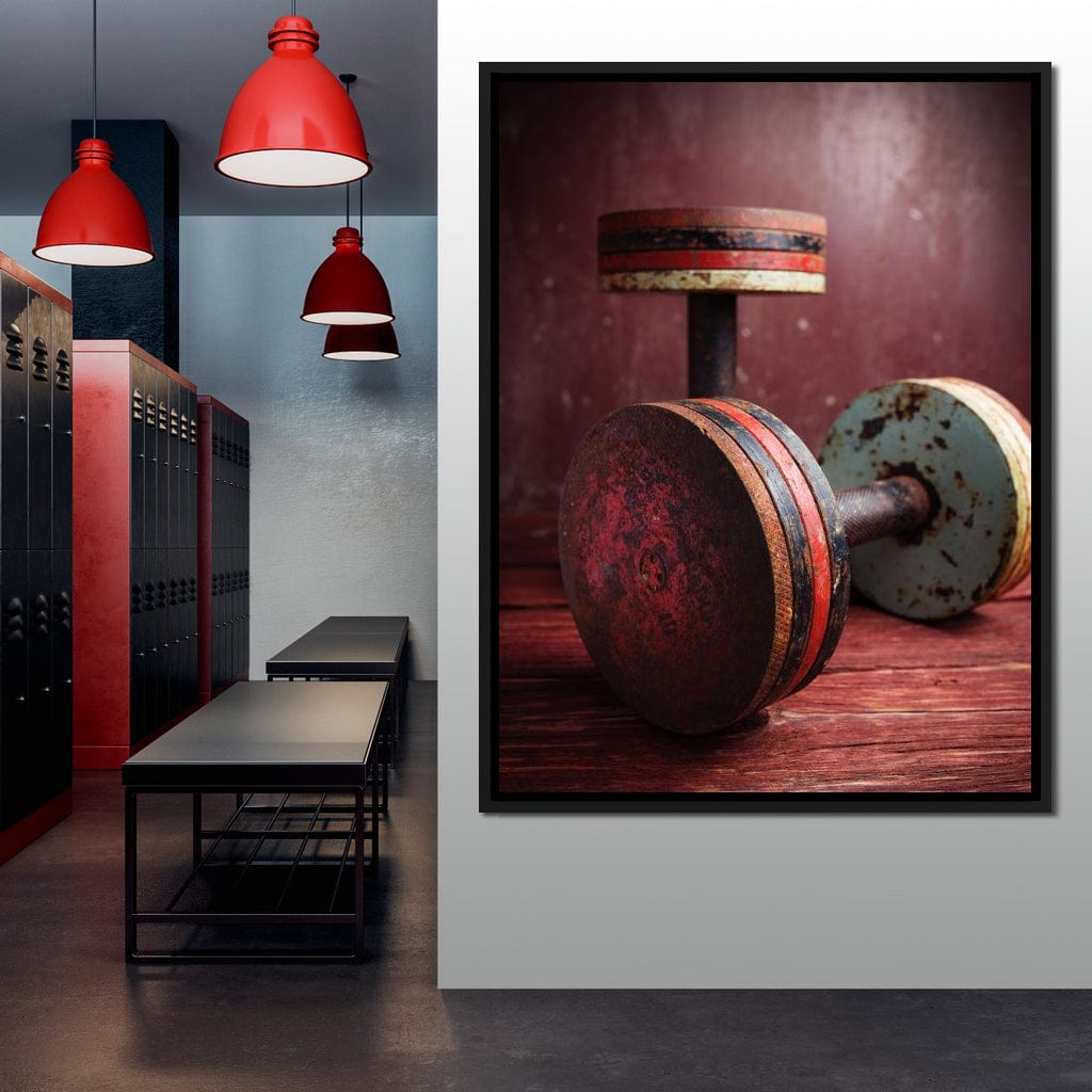 Rusty Dumbbells Canvas Wall Art