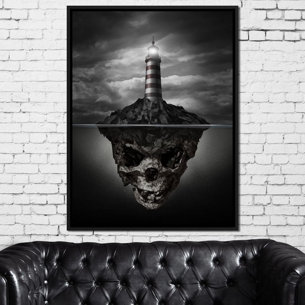 Skull Lighthouse Canvas Wall Art
