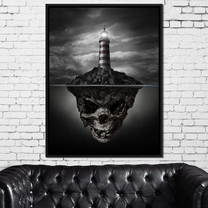 Skull Lighthouse Canvas Wall Art