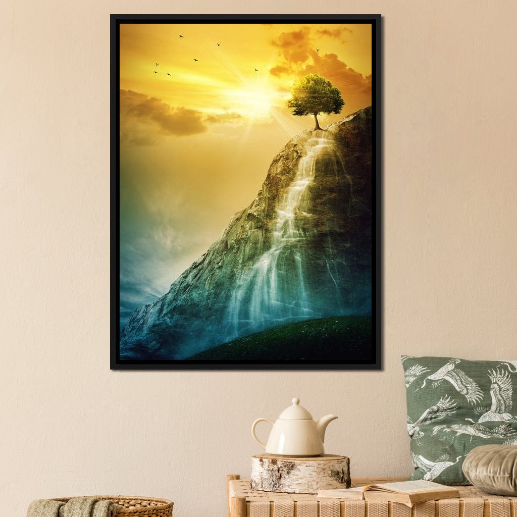 Waterfall Tree Canvas Wall Art