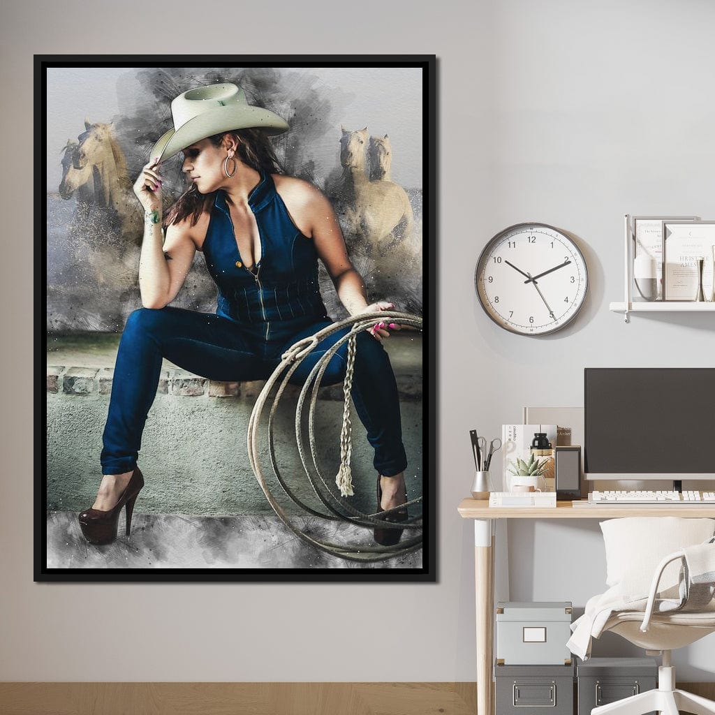 Sexy CowGirl Canvas Wall Art