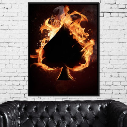 Spade on Fire Canvas Wall Art