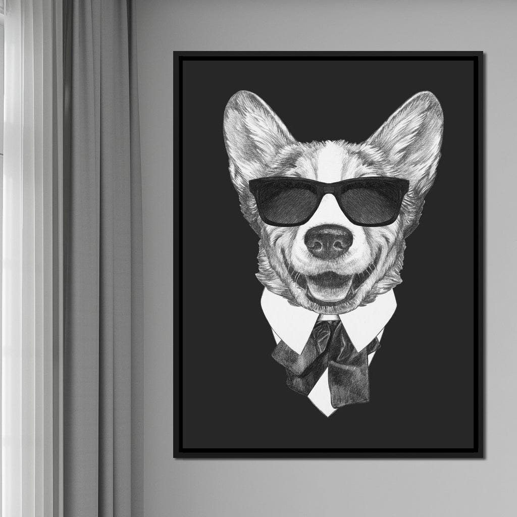 Dressed Up Corgi Canvas Wall Art