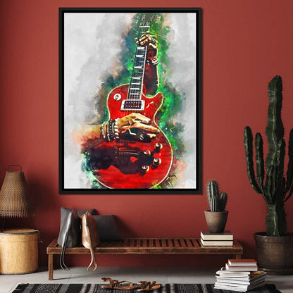 Slash Blood Red Guitar Canvas Wall Art