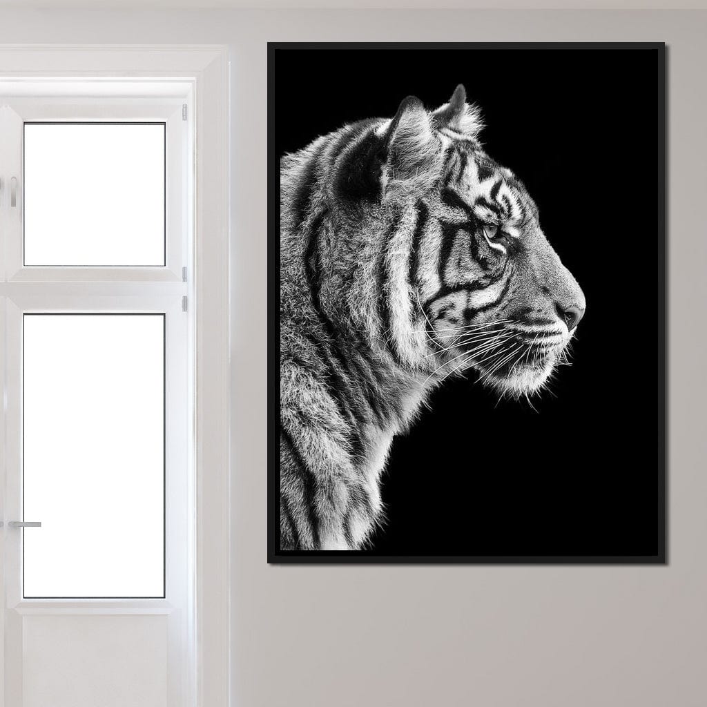 Black and White Sumatran Tiger Canvas Wall Art