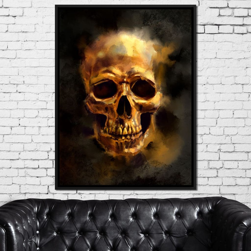 Golden Skull Canvas Wall Art