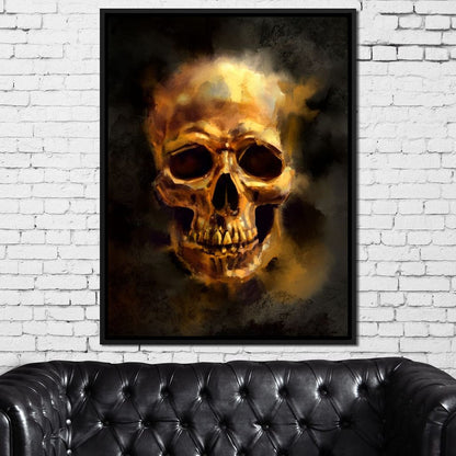 Golden Skull Canvas Wall Art