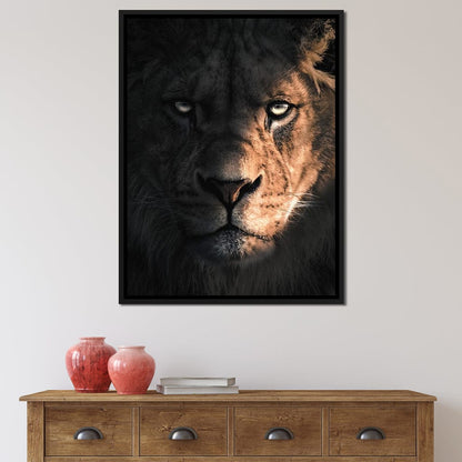 Lion Dark Canvas Wall Art