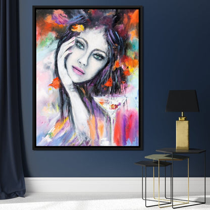 Martini Girl Canvas Wall Art